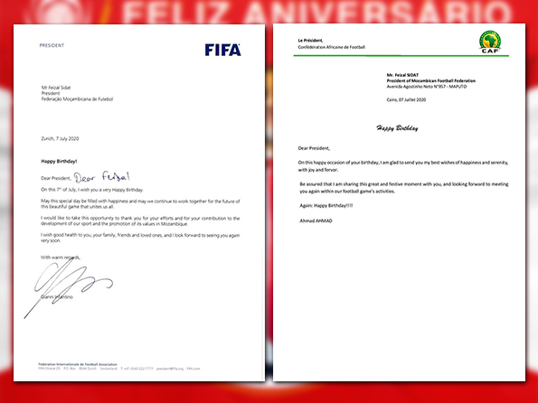 FIFA e CAF felicitam o presidente da FMF